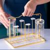 Cup Drying Rack Stand, 6 Cups Mug Cup Holder Coffee Cup Display Stand Non-Slip Mugs Cups Organizer with Handle for Home Storage Kitchen Cabinet Counter,Gold view 2