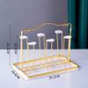 Cup Drying Rack Stand, 6 Cups Mug Cup Holder Coffee Cup Display Stand Non-Slip Mugs Cups Organizer with Handle for Home Storage Kitchen Cabinet Counter,Gold view 4