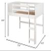 Donco Kids Louver Twin White Low Loft Bed view 2