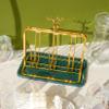 Cup Drying Rack Stand, Mug Rack 6 Cup Metal Hooks Drainer Holder Display Stand for Mugs, Glasses, Bottles on Home Kitchen Countertop,Gold view 3