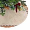 Christmas Tree Skirt Thanksgiving Pumpkins Sunflowers Holiday Tree Ornaments 4ft Fall Harvest Botanical Retro Frame Xmas Trees Mat Home Decoration for Indoor Outdoor Party view 1