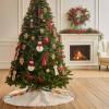 Christmas Tree Skirt Thanksgiving Pumpkins Sunflowers Holiday Tree Ornaments 4ft Fall Harvest Botanical Retro Frame Xmas Trees Mat Home Decoration for Indoor Outdoor Party view 3