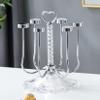 Cup Drying Rack Stand, Mug Rack 6 Cup Metal Hooks Drainer Holder Display Stand for Mugs, Glasses, Bottles on Home Kitchen Countertop,E view 2