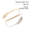 Simple Metal Elastic Curtain Ties - Leaf Curtain Ties Curtain Buckle Curtain Holders,Silver,2 PCS view 3