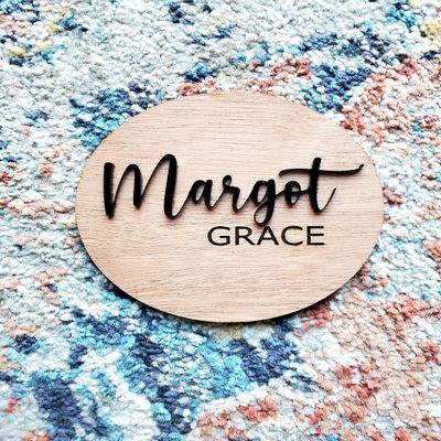 Custom name sign made with wood and acrylic. Custom name sign for baby