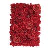 2 Pack of 16 x 24" Artificial Flower Wall Panels Flower Wall Mat Silk Rose Flower Panels for Backdrop Wedding Wall Decoration (Red) view 1