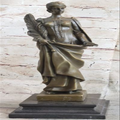 Bronze Fortuna Roman Goddess of Fortune Statue Hot Cast Signed Mythical Figurine Hot Cast Handmade Deal Finery Artwork by Think Bronze