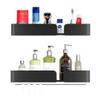 ONEMTB Floating Shelves No Drilling Bathroom Shelves Wall Mounted Bathroom Shelf Adhesive Anti-Rust Space Aluminum for Toilet Bathroom-Black_2 Tier (Color : Black, Size : 2 Layer) view 1