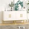 LYNSOM Storage Cabinet with Doors, Set of 2, Modern Buffet Cabinet with Storage, Kitchen Sideboard Buffet, White Wood Accent Cabinet for Living Room, Bedroom, Hallway, Entryway, Office, White view 1