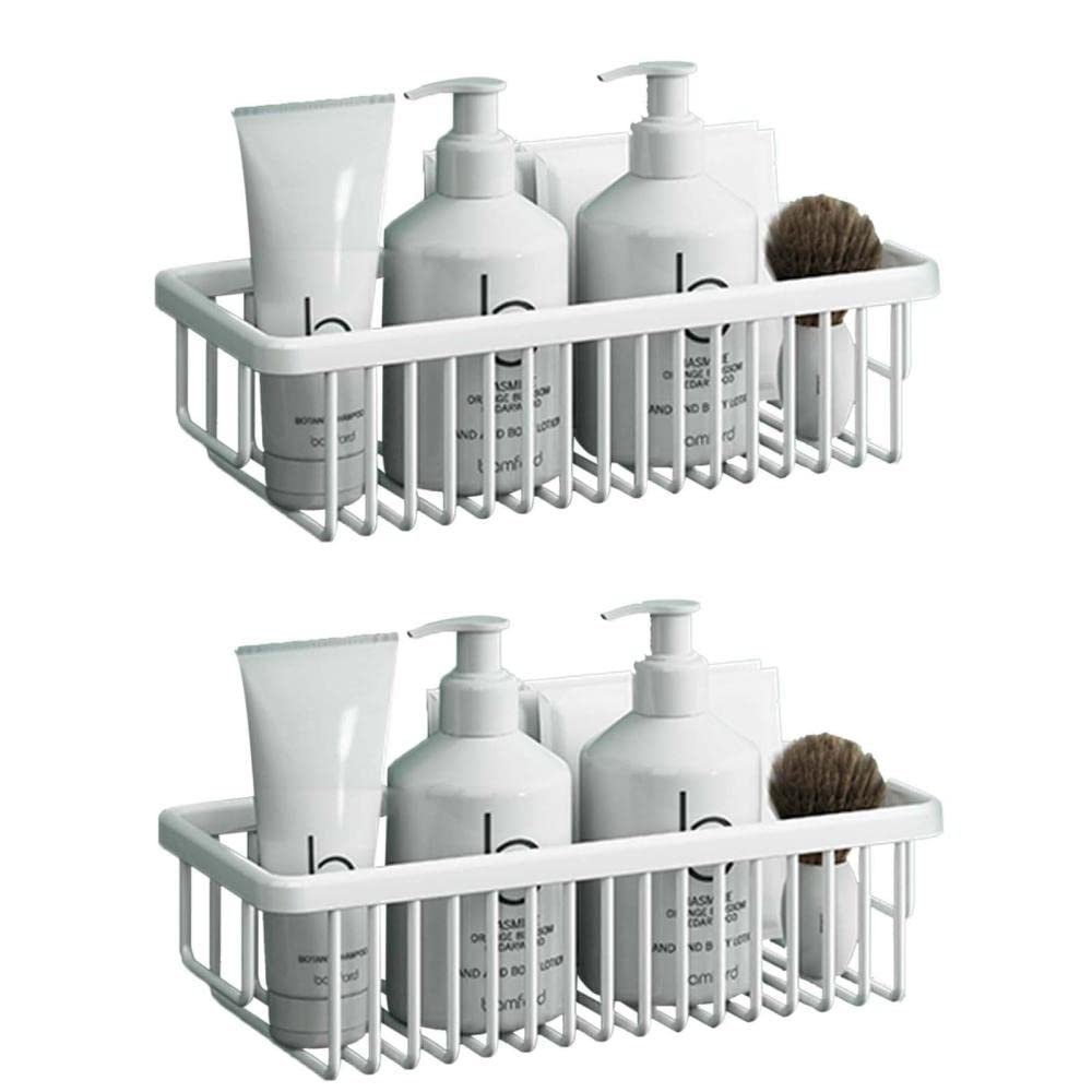 ONEMTB Bathroom Shelving Wall Mount Bathroom Rack Anti-Rust Bathroom Shelves Adhesive No Drilling Space Aluminum for Toilets-Black_3 Tier 30cm (Color : White, Size : 2 Layers 30cm)