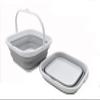 SAMMART 5.5L (1.4 Gallon) Collapsible Square Handy Bucket/Foldable SquareWater Pail/Portable Tub with Handle. (White/Grey (Set of 2)) view 1