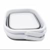 SAMMART 5.5L (1.4 Gallon) Collapsible Square Handy Bucket/Foldable SquareWater Pail/Portable Tub with Handle. (White/Grey (Set of 2)) view 2