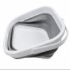 SAMMART 5.5L (1.4 Gallon) Collapsible Square Handy Bucket/Foldable SquareWater Pail/Portable Tub with Handle. (White/Grey (Set of 2)) view 3