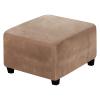 DKSLIPGO Velvet Square Ottoman Covers Slipcover Square Footstool Protector Covers Storage Stool Ottoman Covers Stretch with Elastic Bottom (Large,Camel) view 1