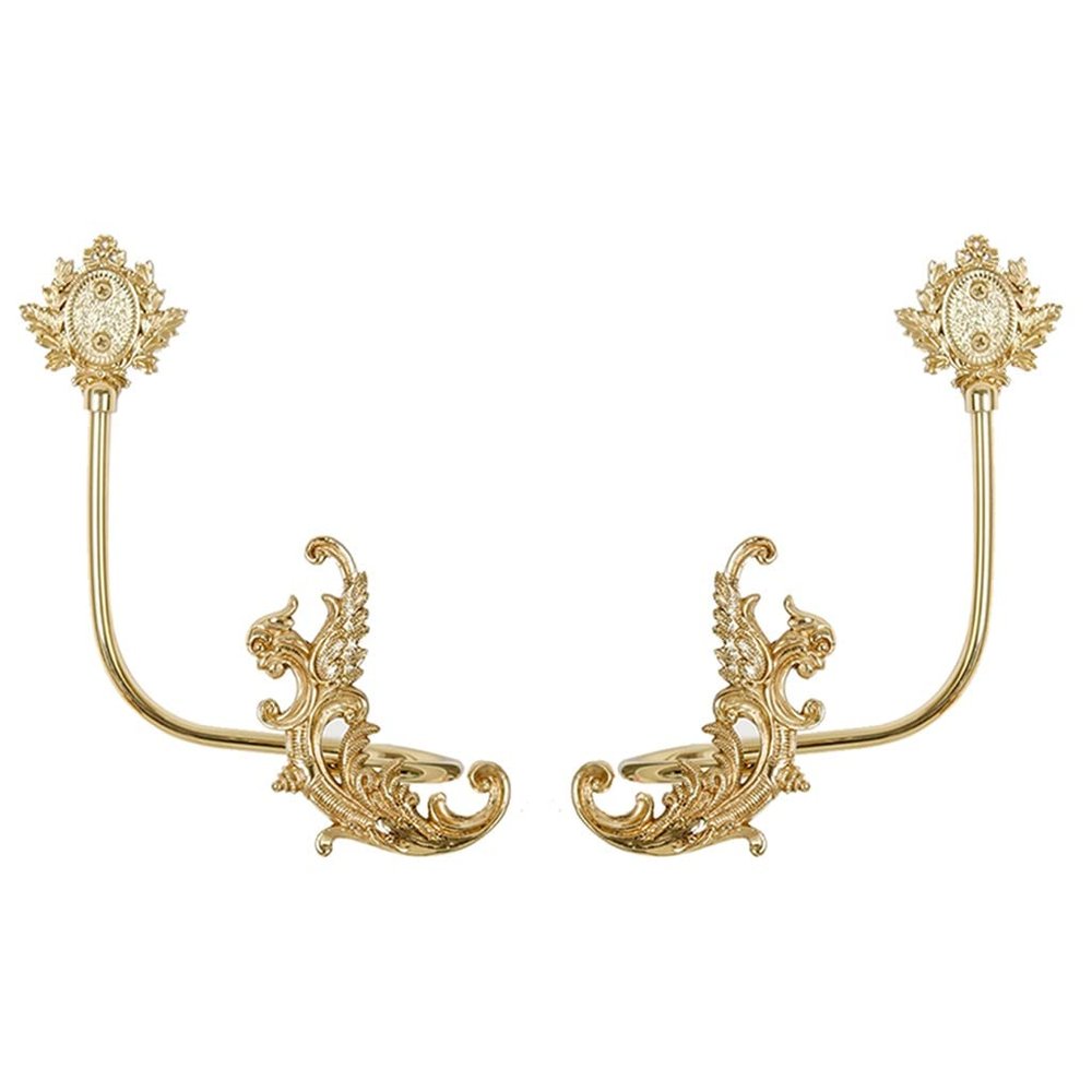 2pcs Curtain Holdbacks Brass Curtain Hook Decoration Curtain Tieback Drapery Hand Engraving Curtain Holder for Home