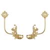 2pcs Curtain Holdbacks Brass Curtain Hook Decoration Curtain Tieback Drapery Hand Engraving Curtain Holder for Home view 1