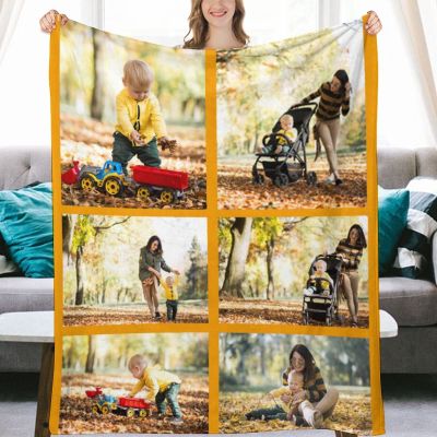 AXKEUDO Customized Blankets with Photos Picture Collage Personalized Blanket Custom Gift for Mothers Day,Dad,Mom,Family,Friends,Couples,Dog,Cat 6 Photo Collage 90.6"X59"