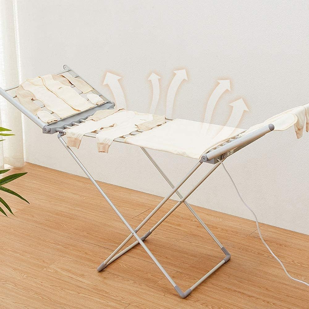 18 Bars Winged Electric Heated Clothes Airer Dryer, Folding Indoor Horse Rack, Saves Energy, for Easy Storage Towel Shirts Bed Sheets Dry