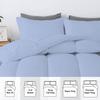 Velosso 5 PC Straight Line Pattern Comforter Set Premium Super Soft 600 GSM All Season | 1000 Thread Count | 100% Egyptian Cotton ( Twin/Twin XL Size, Light Blue Color) view 3