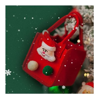 Christmas Apple Bags Gift Handbag, Christmas Eve Christmas Fruit Packaging Bags Candy Gift Tote Bags, 1pcs (Color : Red)