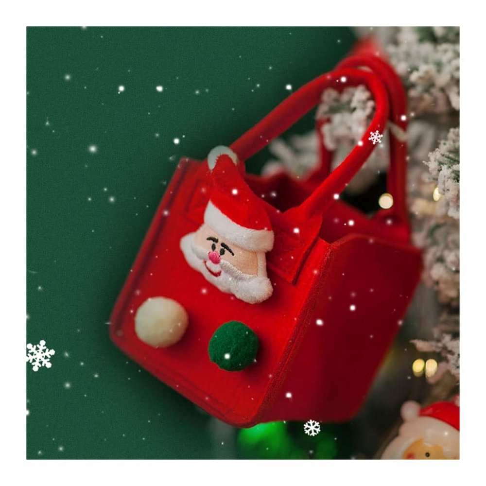 Christmas Apple Bags Gift Handbag, Christmas Eve Christmas Fruit Packaging Bags Candy Gift Tote Bags, 1pcs (Color : Red)