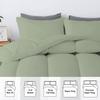 Velosso 5 PC Straight Line Pattern Comforter Set Premium Super Soft 600 GSM All Season | 1000 Thread Count | 100% Egyptian Cotton ( Oversized Super King Size, Light Sage Color) view 3
