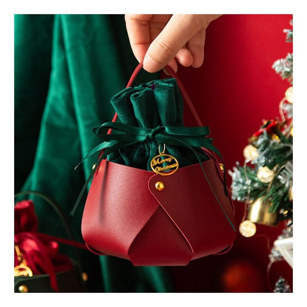 Christmas Apple Bags Gift Handbag, Christmas Eve Christmas Fruit Packaging Bags Candy Gift Tote Bags, 1pcs (Color : Red)