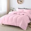 Velosso 5 PC Straight Line Pattern Comforter Set Premium Super Soft 600 GSM All Season | 1000 Thread Count | 100% Egyptian Cotton ( Full/Queen Size, Light Pink Color) view 1