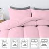 Velosso 5 PC Straight Line Pattern Comforter Set Premium Super Soft 600 GSM All Season | 1000 Thread Count | 100% Egyptian Cotton ( Full/Queen Size, Light Pink Color) view 3