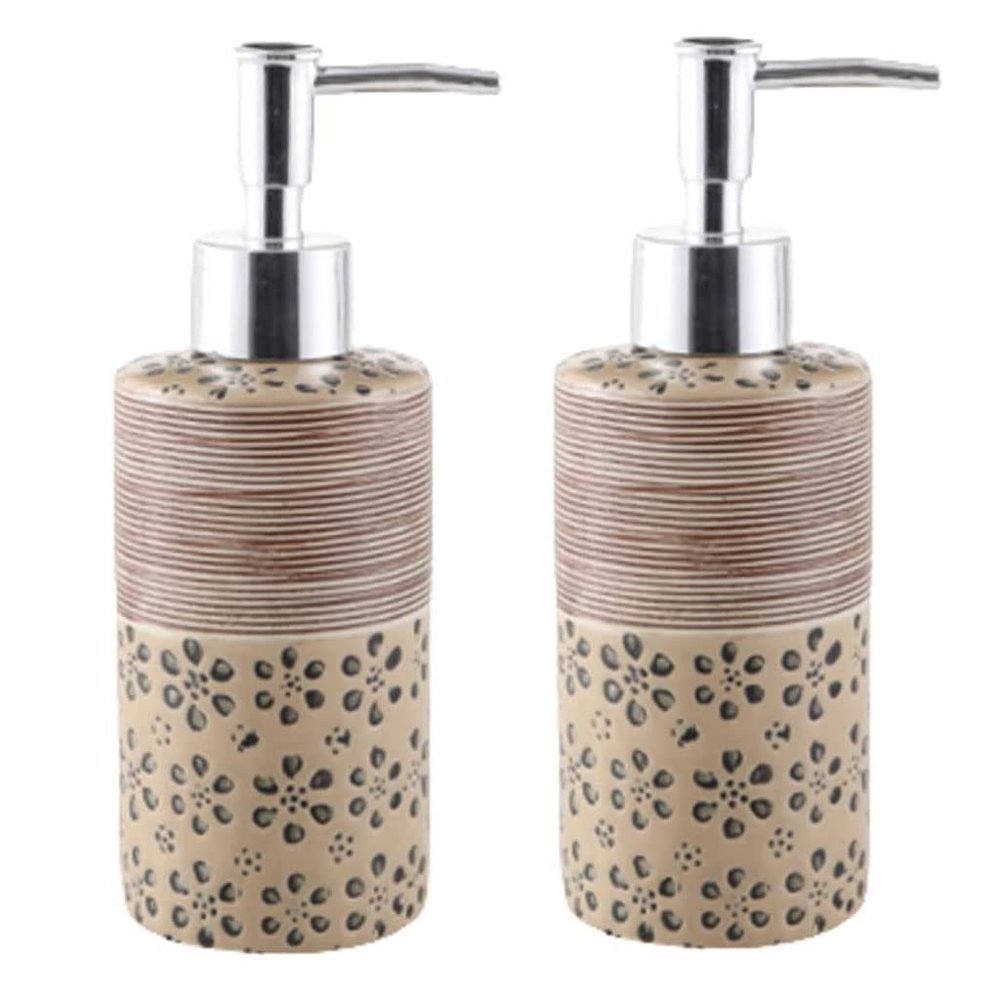 OLOTU Large Capacity Cylinder Soap Dispenser Premium Ceramic Hand Soap Lotion Dispenser with Metal Punp 280ml/ 9.5oz Refillable Soap Pump for Kitchen Lotion Bottle