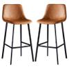 Counter Height Bar Stools Set of 2 with Back and Footrest, Kitchen Island Chairs Faux Leather Upholstered Farmhouse Bar Chairs Dining Chair Support 330LBS view 1