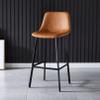Counter Height Bar Stools Set of 2 with Back and Footrest, Kitchen Island Chairs Faux Leather Upholstered Farmhouse Bar Chairs Dining Chair Support 330LBS view 2