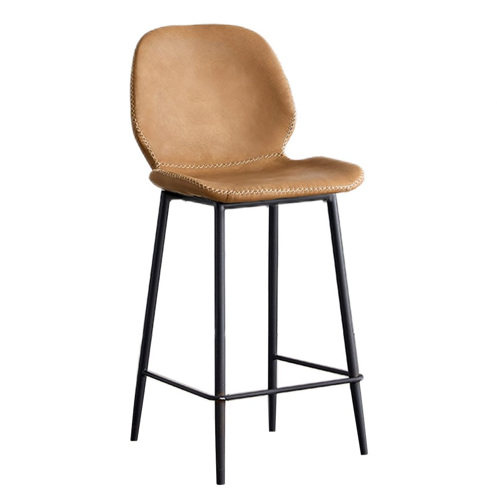 Bar Stool Counter Stool, Bar Chair with Backrest and Footrest, Fixed Height Barstool Tall Bar Height Chair PU Leather High Stool for Kitchen Island, Support 300 LBS