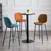 Bar Stool Counter Stool, Bar Chair with Backrest and Footrest, Fixed Height Barstool Tall Bar Height Chair PU Leather High Stool for Kitchen Island, Support 300 LBS view 2
