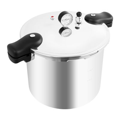 23 Quart Pressure Cooker Canner Aluminum Explosion Proof Pressure Cookers Pot with Pressure Gauge & Release Valve for Steaming and Stewing