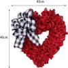 OLOTU Artificial Heart Wreath Romantic Checked Bowknot Garland for Front Door Window Festival Decoration Add A Festive Vibe view 2