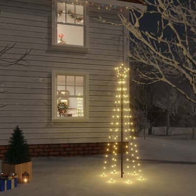 Christmas Tree with Spike Warm White 108 LEDs 70.9", LED Light Show Cone Christmas Tree, Pre-Lit Christmas Tree, Outside Christmas Decorations for Home Lawn Yard Garden Indoor Outdoor
