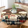 Kazynee Retro Abstract Kitchen Chef Round Tablecloth - Funny Medieval Fat Chef Black Check Plaid Decorative Fabric Table Cover for Outdoor and Indoor Use 70" view 4