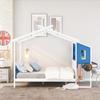 Unique Full Size Kids Platform Bed with Built-in Desk and Two Drawers,Separate Storage Pen Case (White #T-) view 2