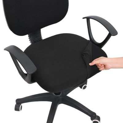 Smiry Printed Office Computer Chair Seat Covers, Stretch Fit Universal Desk Rotating Chair Cover Washable Removable Seat Cushion Protectors - Black
