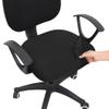 Smiry Printed Office Computer Chair Seat Covers, Stretch Fit Universal Desk Rotating Chair Cover Washable Removable Seat Cushion Protectors - Black view 1