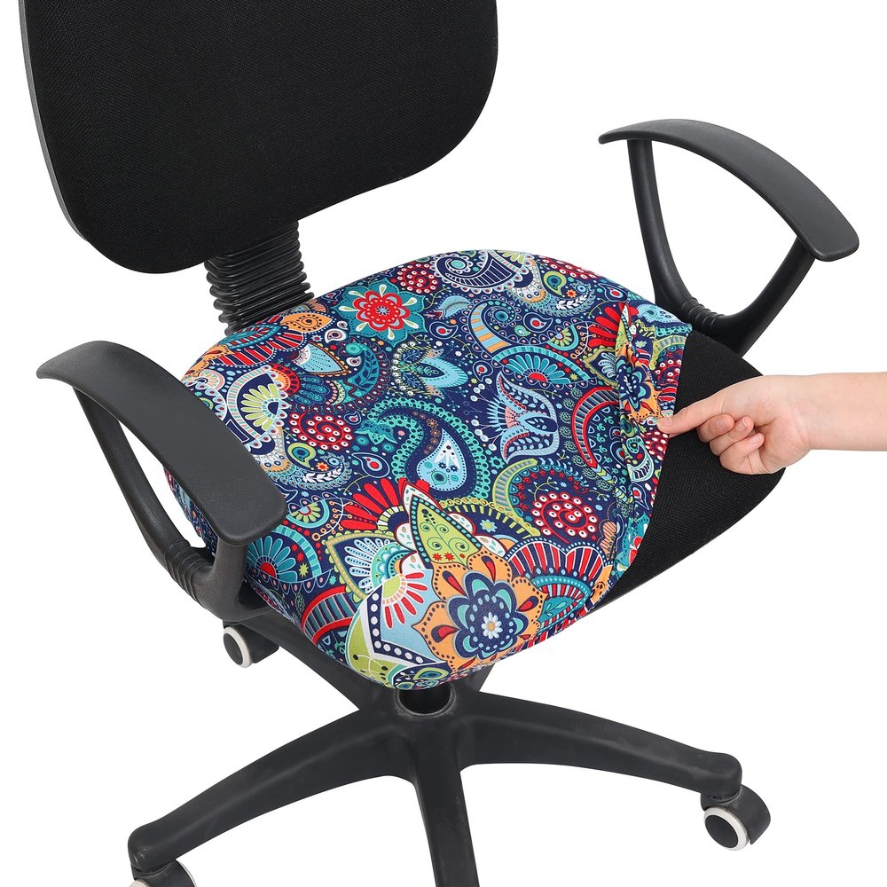 Smiry Stretch Printed Office Computer Desk Chair Seat Covers