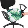 Smiry Printed Office Computer Chair Seat Covers, Stretch Fit Universal Desk Rotating Chair Cover Washable Removable Seat Cushion Protectors - Green view 1