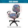 Smiry Stretch Printed Office Computer Chair Covers, Universal Washable Removable Desk Rotating Chair Slipcovers Protector, Seat + Backrest Cover - Blue Green view 4