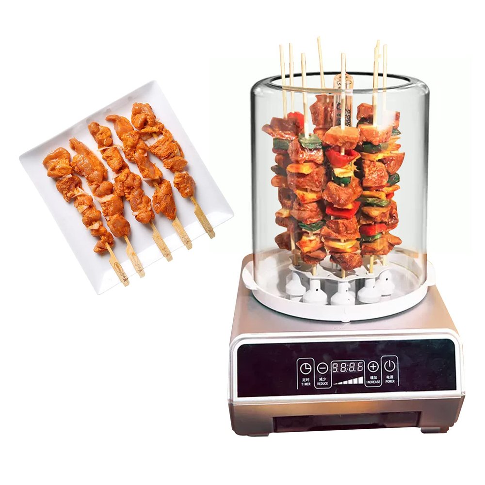 Multi-Function Vertical Barbecue Oven, Electric BBQ Smokeless Grill Indoor, Rotating Barbecue Meat Shashlik Roaster Grill Machine, Barbecue Household Appliances Stainless Steel for Home Use,1800W