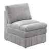 Benjara Luna 35 Inch Modular Armless Chair, Three Layer Plush Cushioned Seat, Light Gray view 1