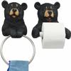 Set of 1 Black Bear Toilet Paper and Hand Towel Holder Set Bathroom Decor view 1