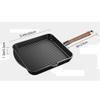 TATSEN Cast Iron Grill Pan Nonstick Fry Pan with Walnut Wood Handle Easy Grease Draining for Frying Saute Cooking view 2
