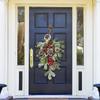 2Pcs 21.7Inch Pine Needle Door Teardrop Wreath, Wreaths Christmas with Pine Cones, Ribbon Bow & Hanging Pine Needle, Artificial Teardrop Swag Christmas Swag for Indoor & Outdoor Home view 3