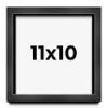 11x10 Frame Black Charcoal Grey Wood Textured Picture Frame | 0.75 Inch Moulding Width | Gunmetal Grey Solid Wood Frame Complete with UV Acrylic Plexiglass, Foam Board Backing & Hanging Hardware view 1